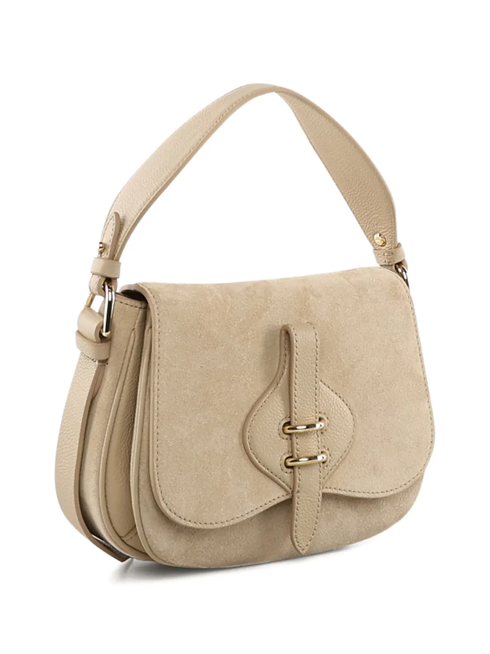 Coccinelle Kleine schoudertas met gespdetail Beige