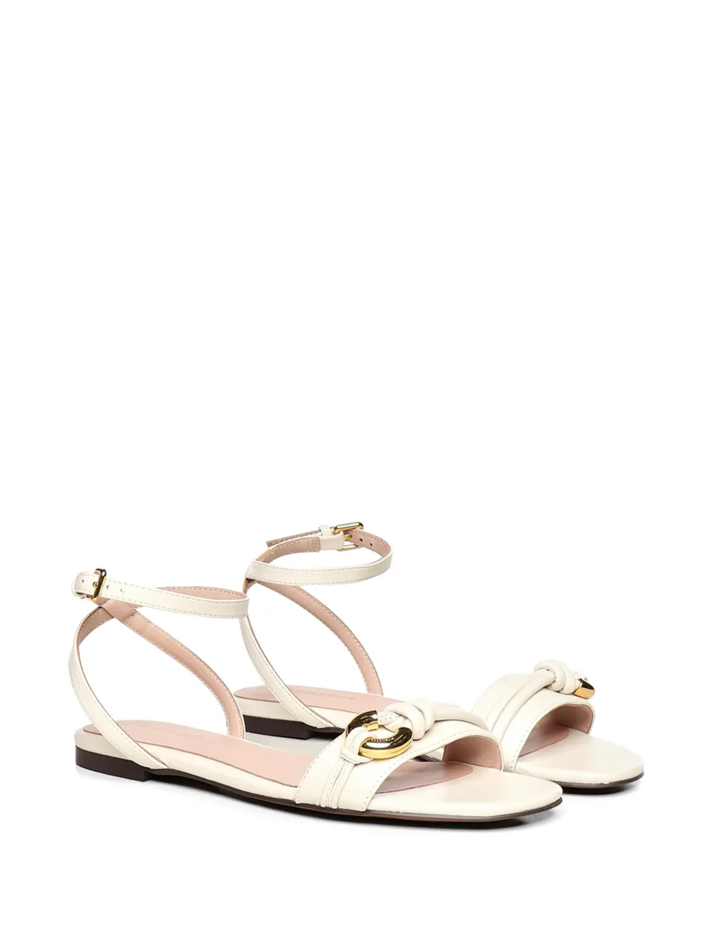 Coccinelle Leren sandalen met gesp Beige