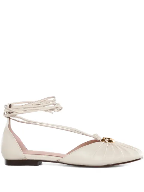 Coccinelle tie-fastening gathered ballet flats