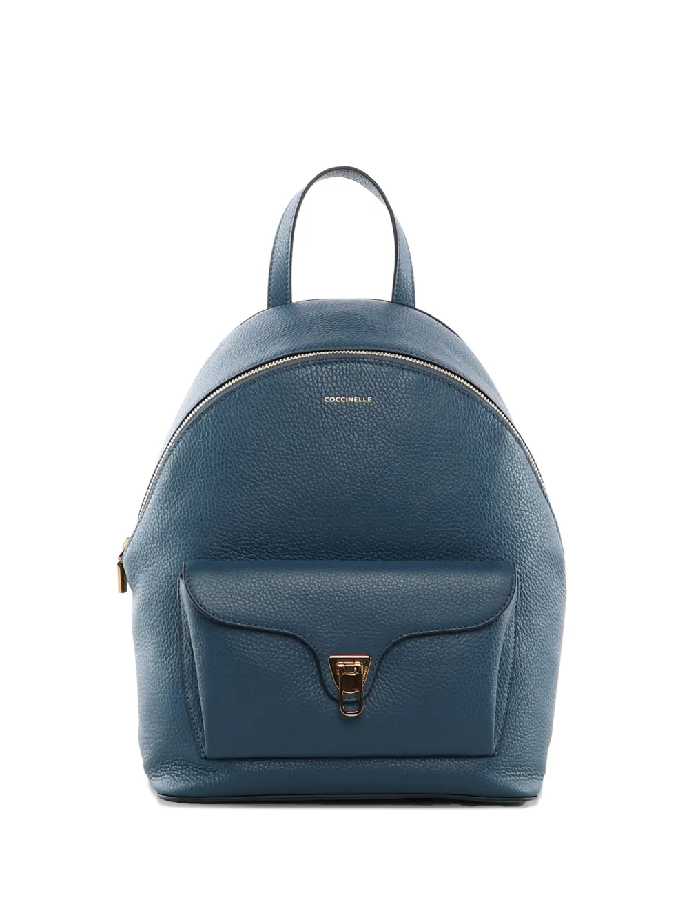 Coccinelle front-pocket leather backpack - Blu