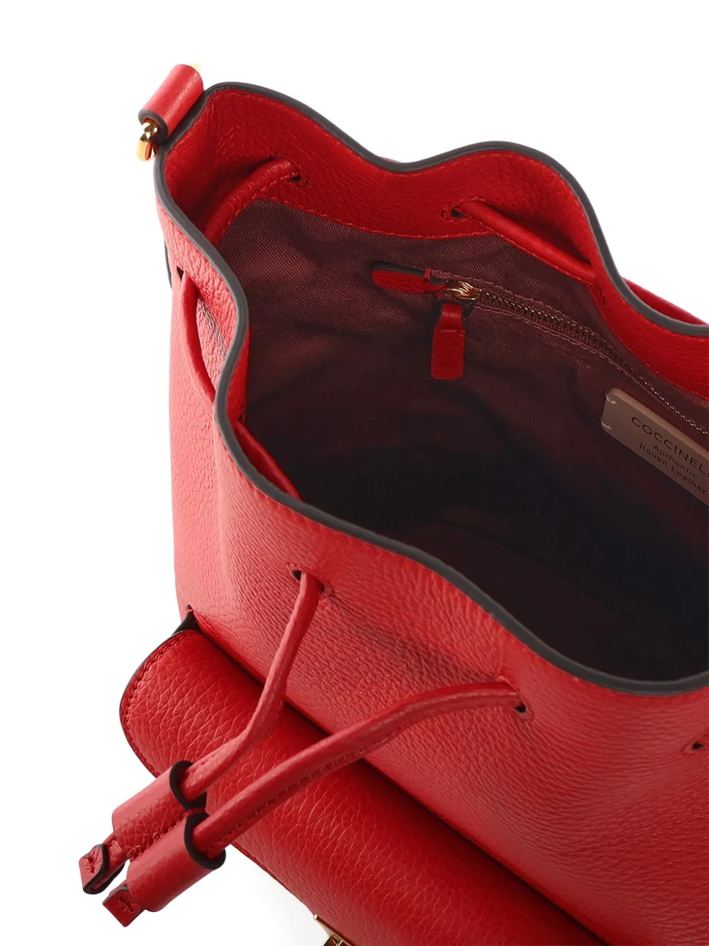 Coccinelle Beat Generation medium leren bucket-tas Rood