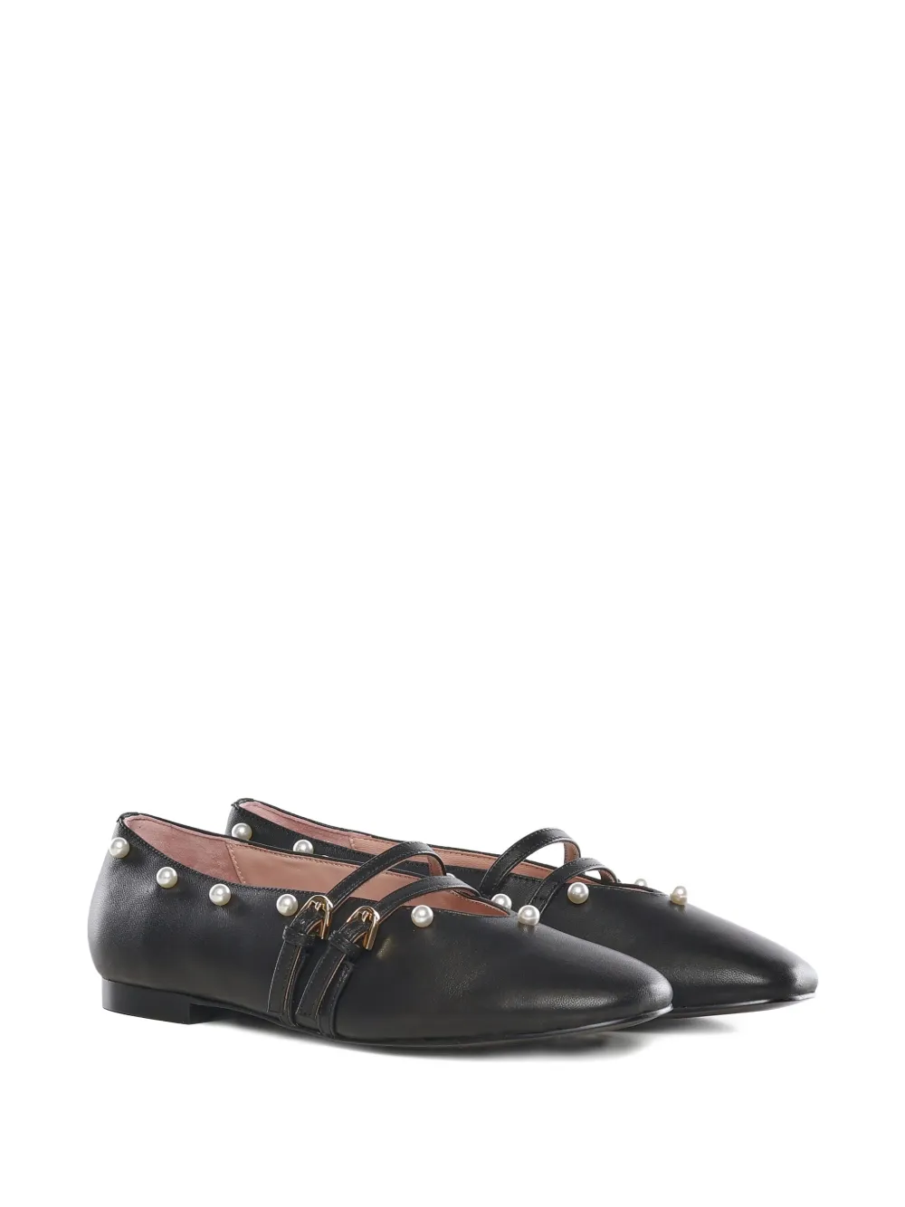 Coccinelle Risako pearl strap ballet flats - Zwart