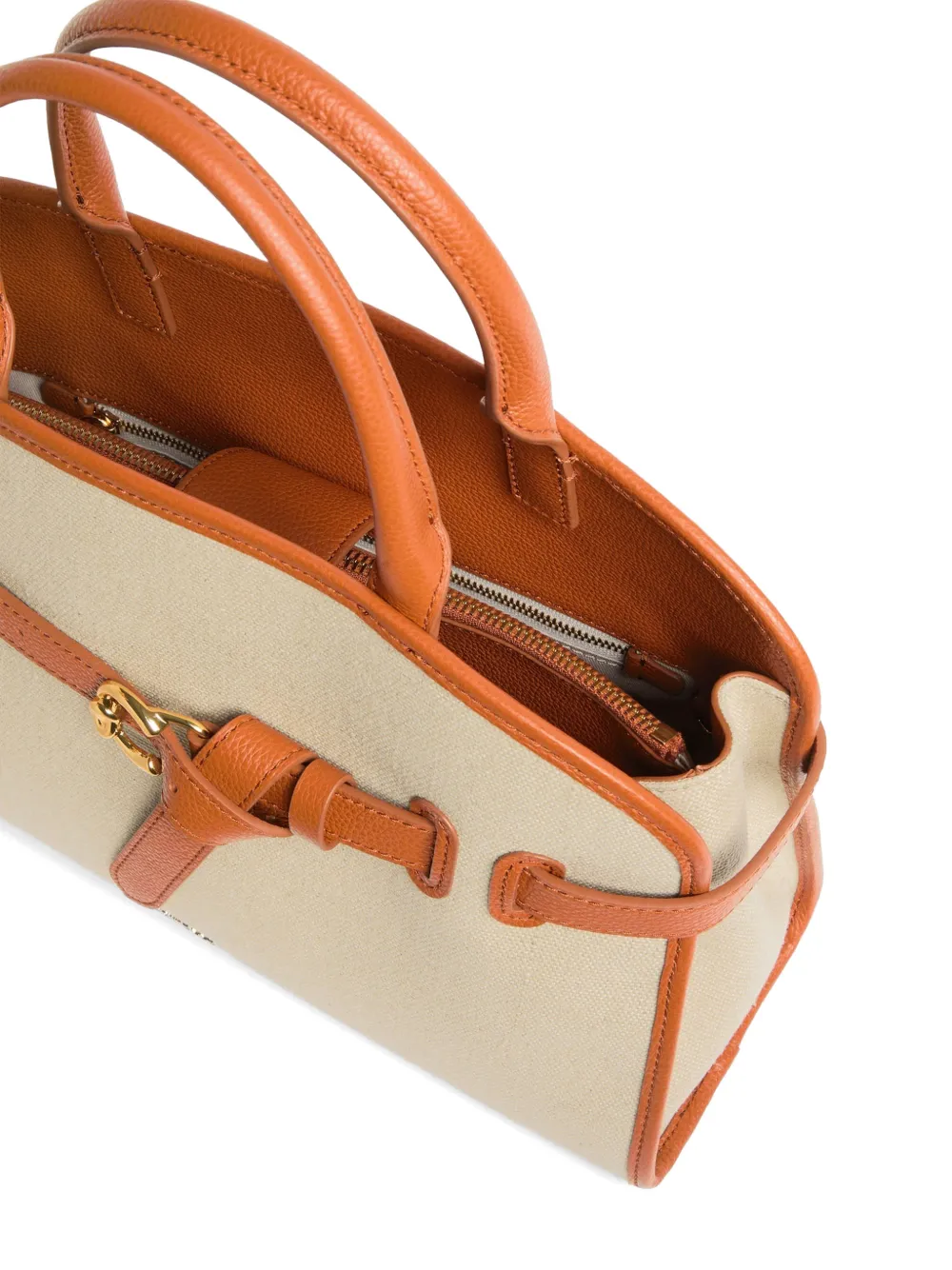 Coccinelle Shopper met leren afwerking Beige