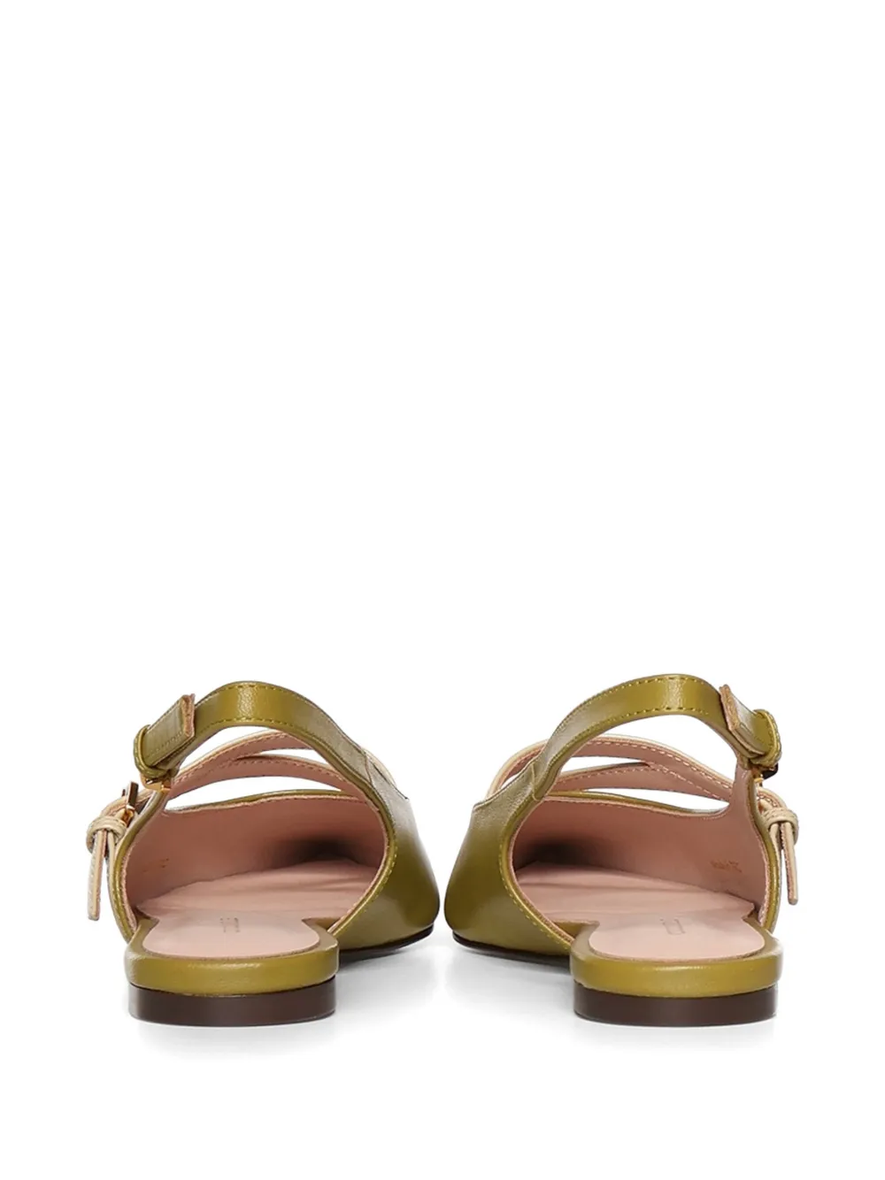 Coccinelle Leren ballerina's met puntige neus Groen