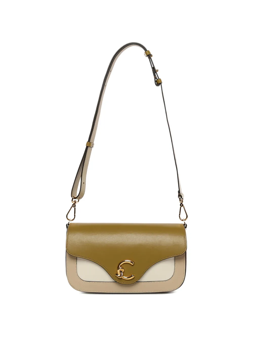 Coccinelle C-Me flap charm leather shoulder bag - Verde