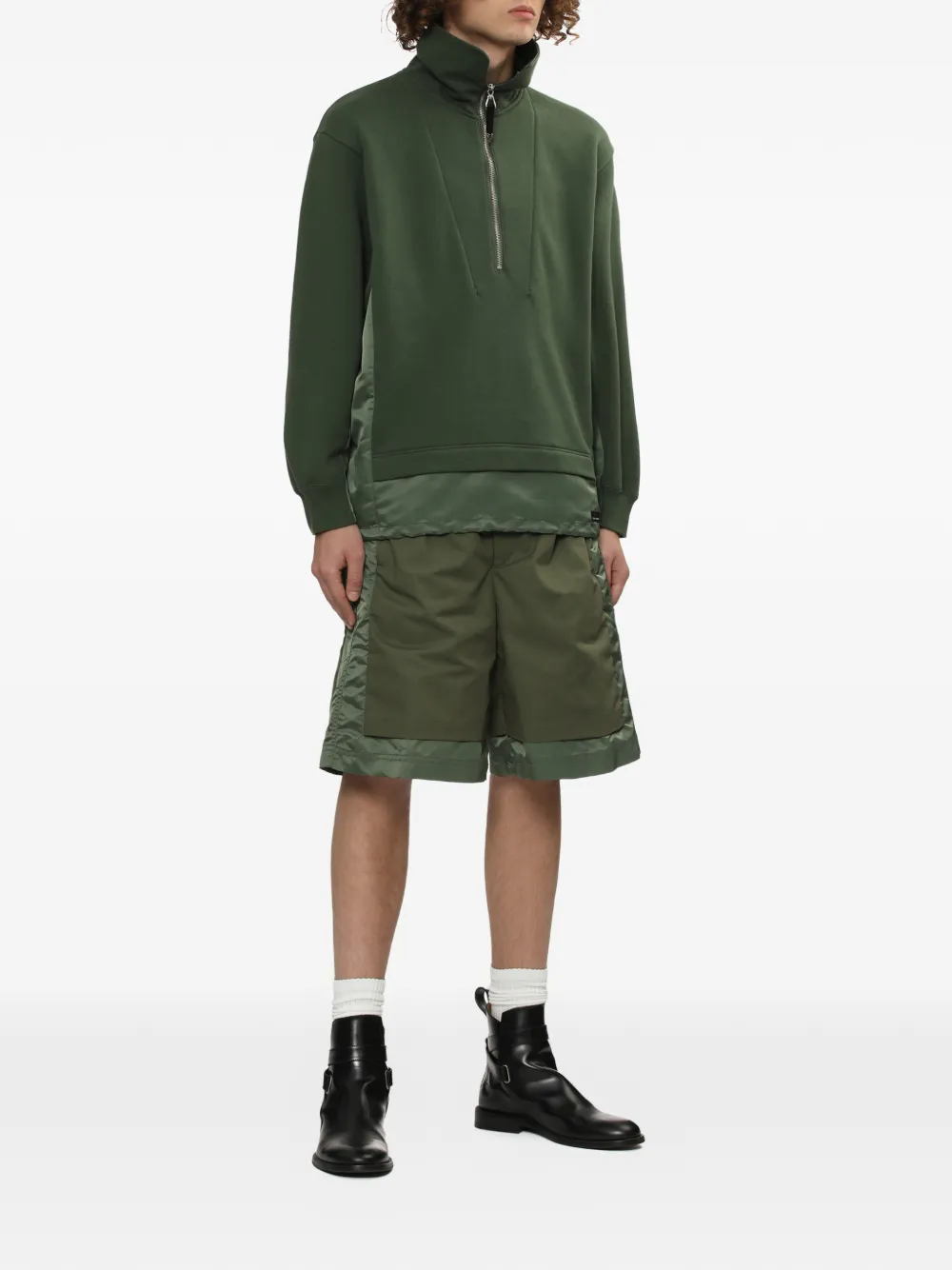 Toga half-zip panelled sweatshirt - Groen