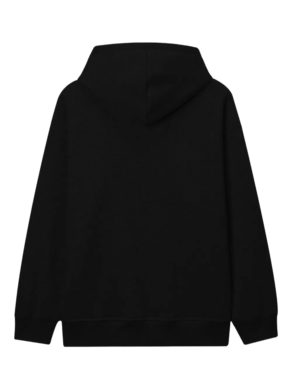 Mini Cream Appliqué Hooded Sweater In Black
