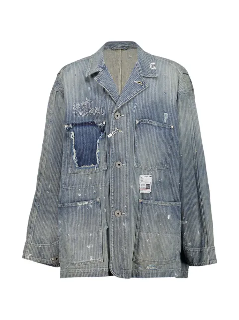 Maison MIHARA YASUHIRO Chore stripe-pattern paint-splatter denim jacket