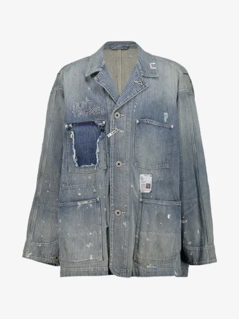 Maison MIHARA YASUHIRO veste en jean Chore à effet taches de peinture