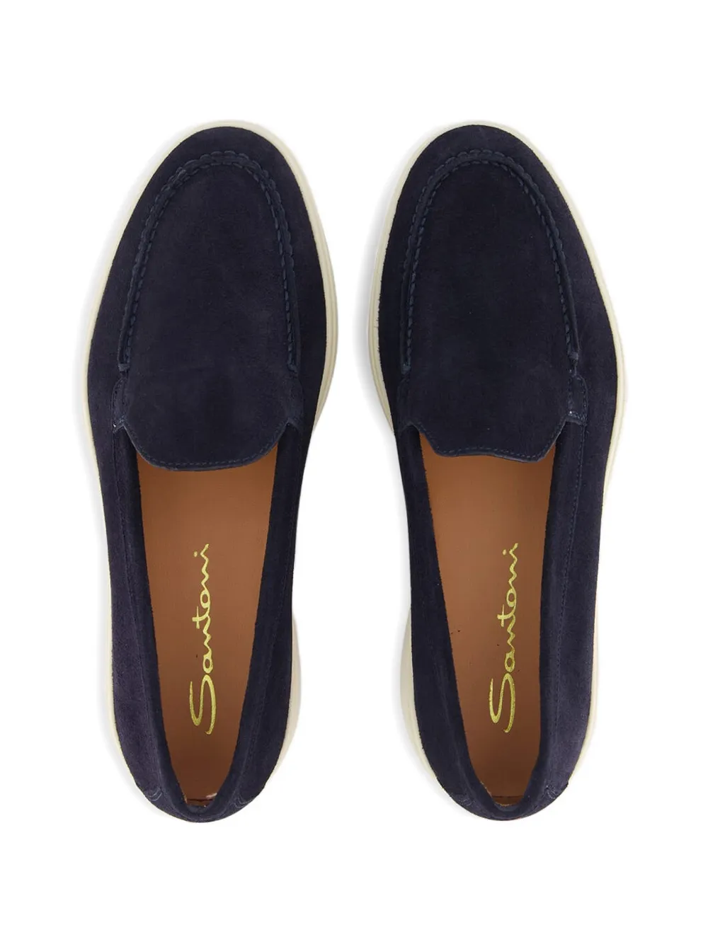 Santoni Suède loafers Blauw