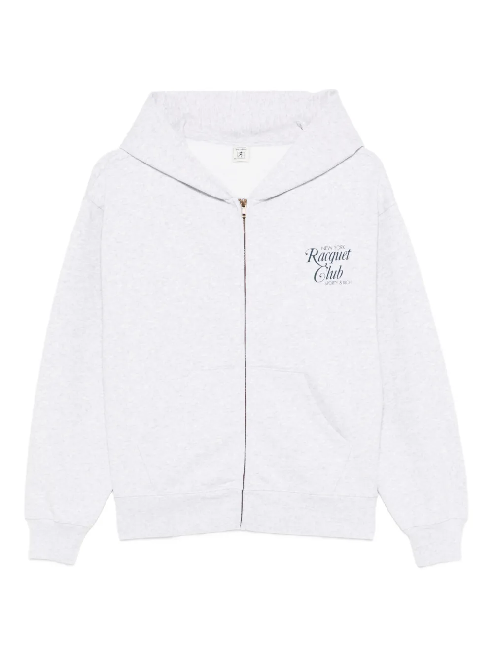 Sporty And Rich Zip-up Hoodie In White