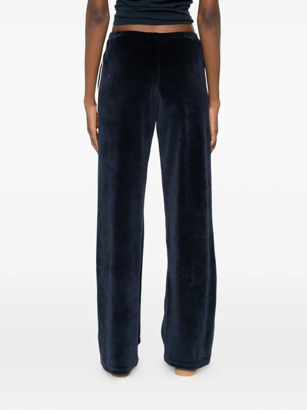 Sporty & Rich Broek met zijstreep en logodetail Blauw