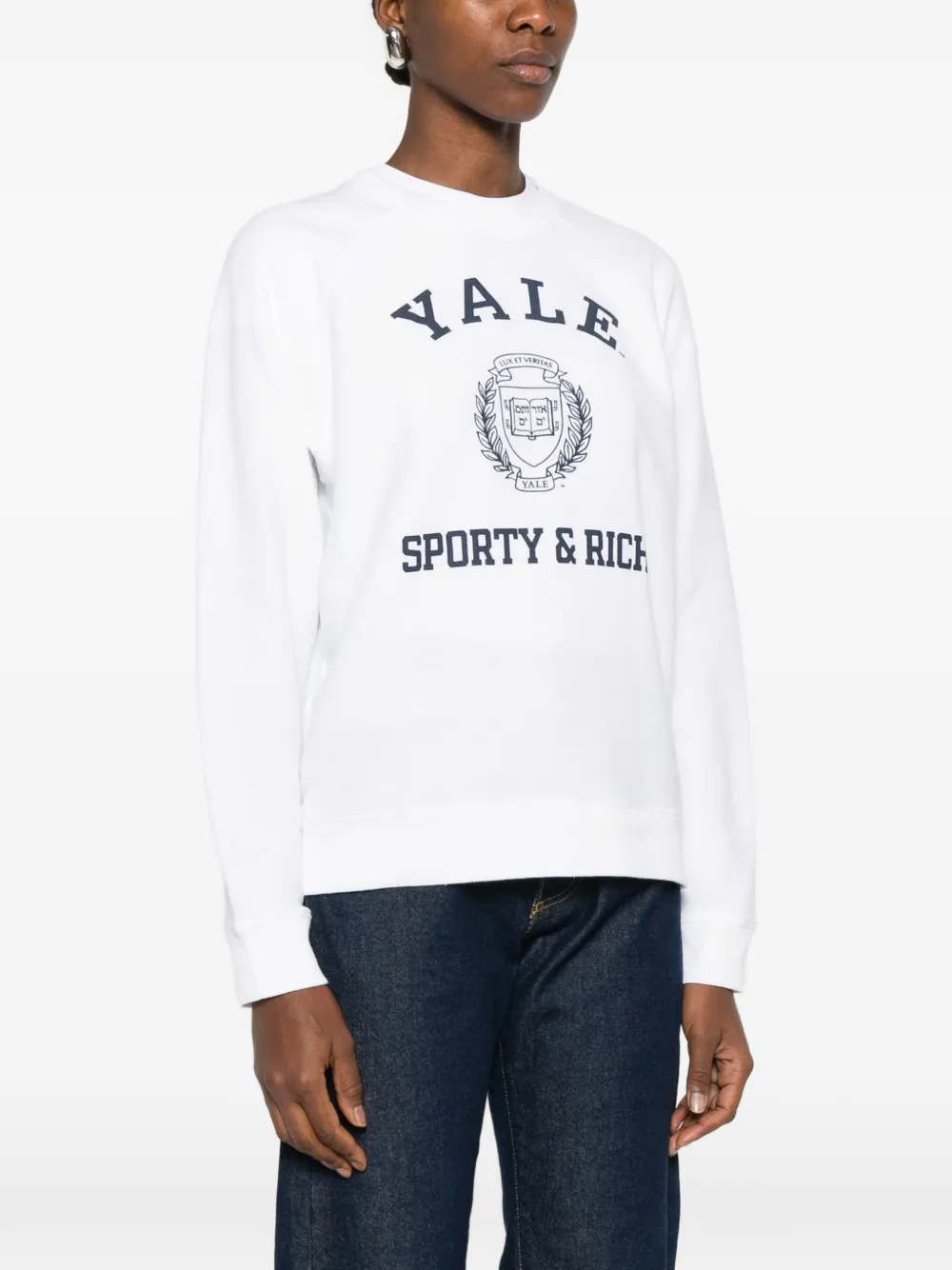 Sporty And Rich Logo-print Sweatshirt In White