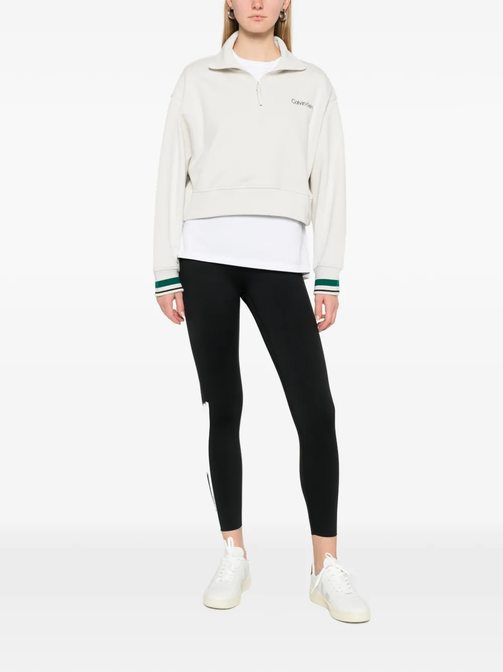Calvin Klein zip-up ribbed sweatshirt | Sweaters | Image 2