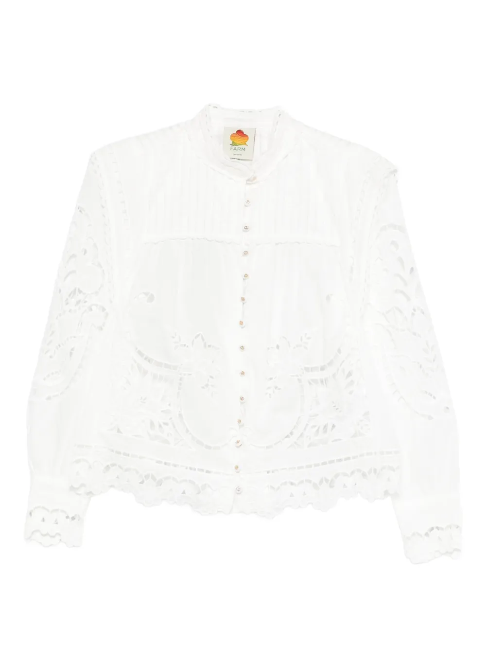FARM Rio lace embroidered top - Bianco