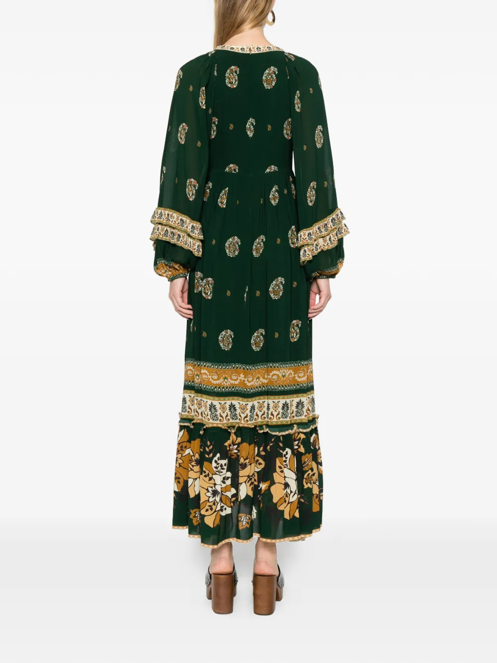 FARM Rio Maxi-jurk met bloemenprint Groen