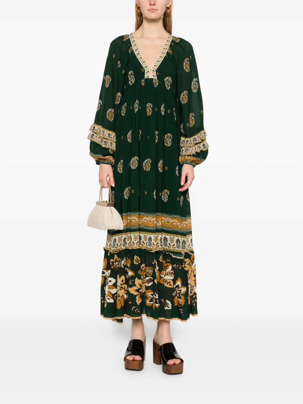 FARM Rio Ayla floral-print maxi dress - Groen