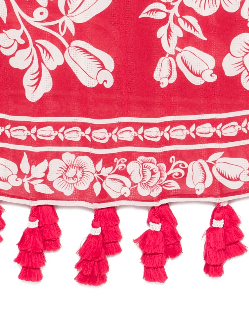  Farm Rio Bird Floral-print Beach Cover-up - Red 