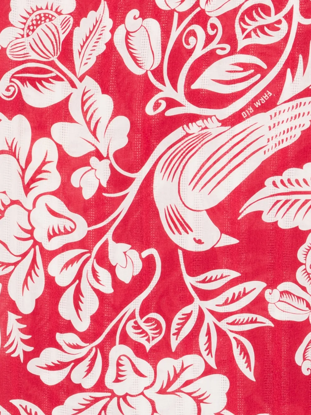  Farm Rio Bird Floral-print Beach Cover-up - Red 