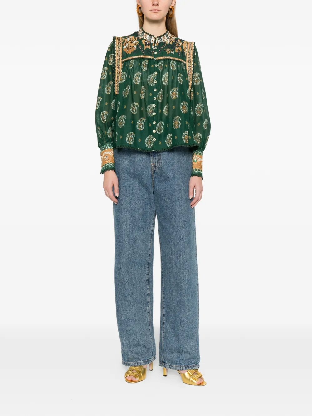 FARM Rio Tayla paisley-print shirt - Groen