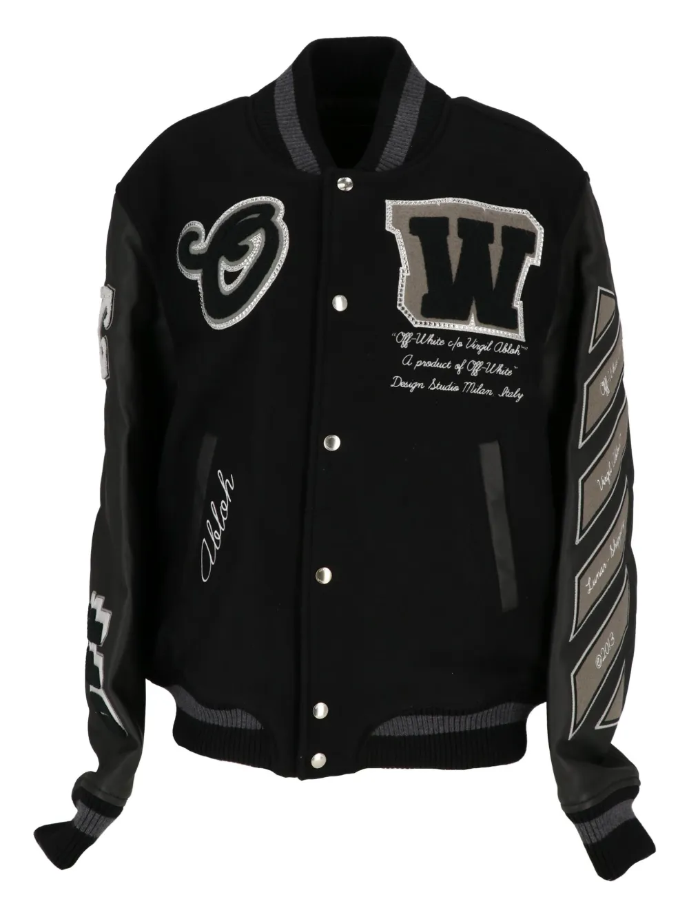 Off-white Appliqué Sleeve Jacket In Black