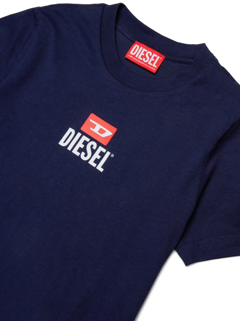 Diesel Kids T-shirt met logoprint Blauw