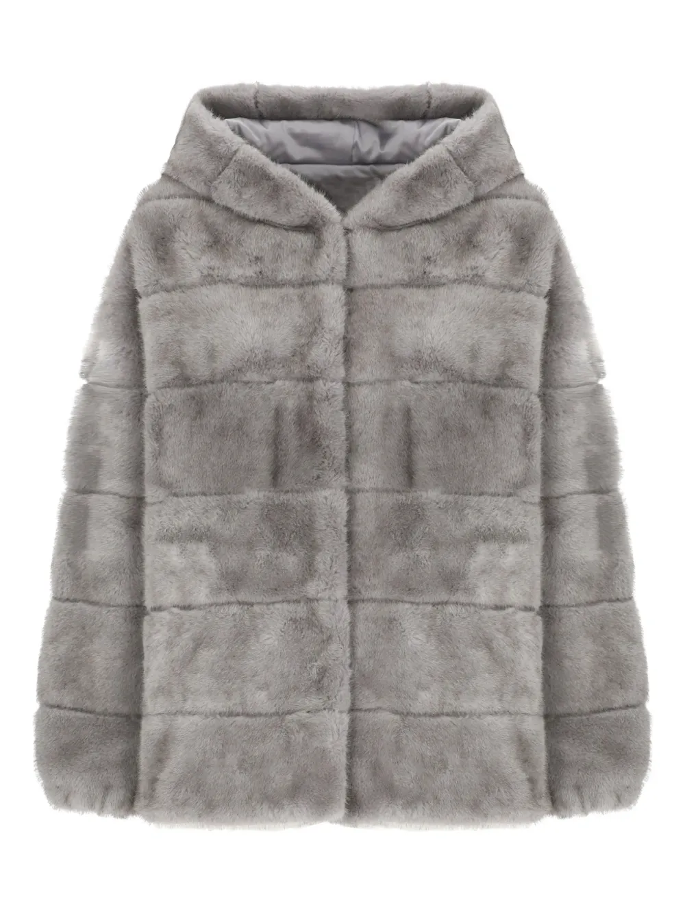 Betta Corradi Hooded Faux-fur Jacket In Gray