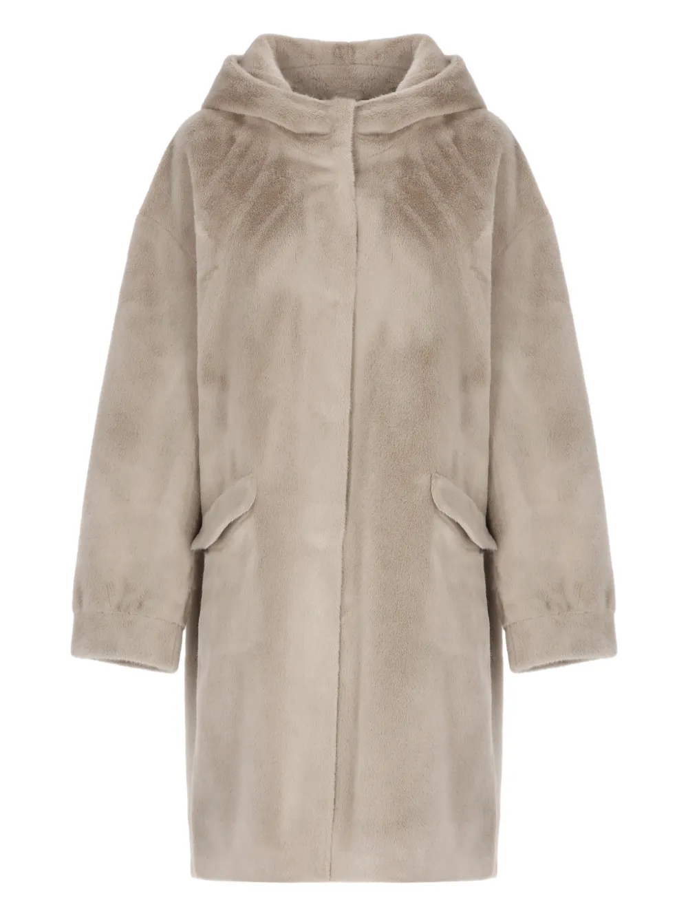 Betta Corradi Hooded Flap-pocket Coat In Neutral