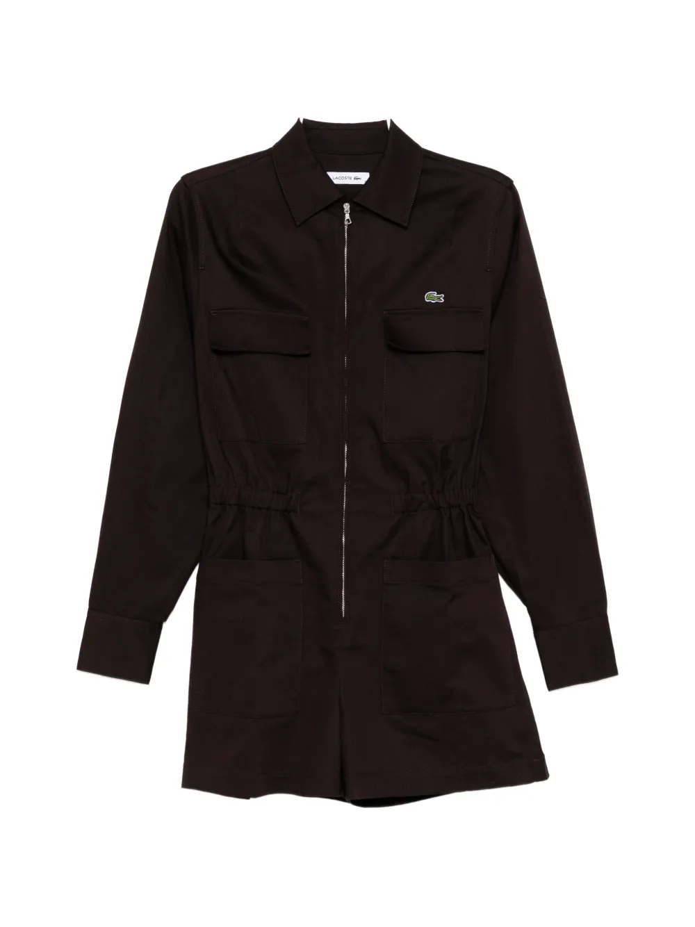 Lacoste polo collar playsuit - Marrone