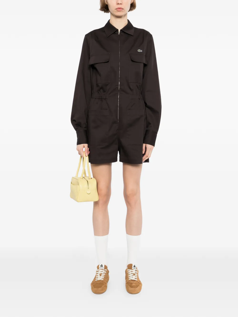 Lacoste Playsuit met polokraag Bruin