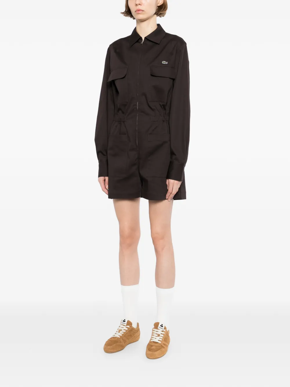 Lacoste Playsuit met polokraag Bruin