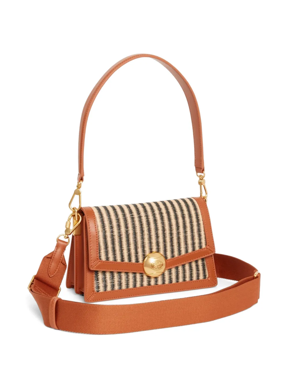Lacoste Leren schoudertas Beige