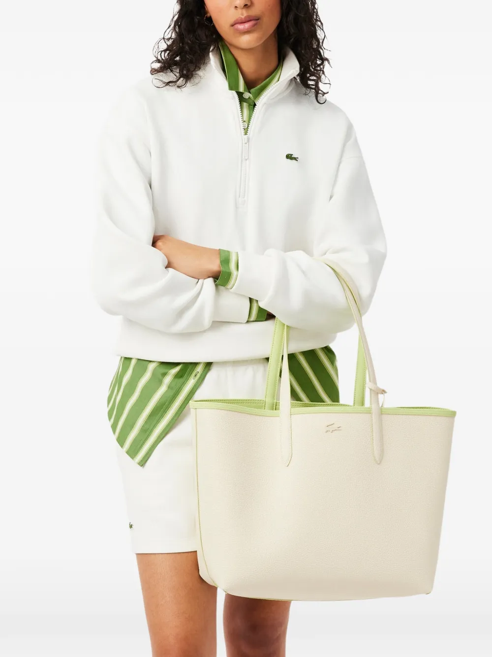 Lacoste Anna omkeerbare shopper met logo Groen