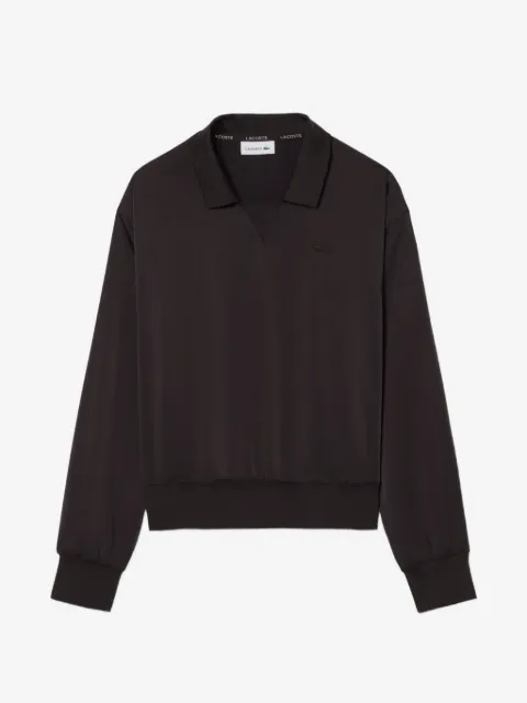 Lacoste relaxed-fit satin polo top