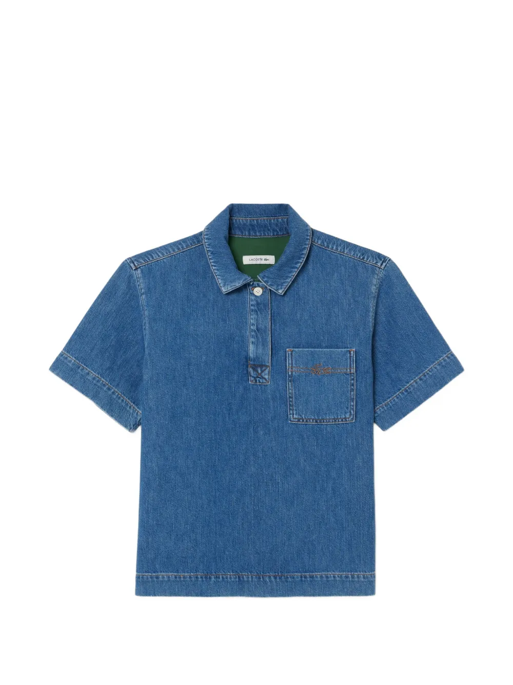 Lacoste Polo denim oversize - Blu