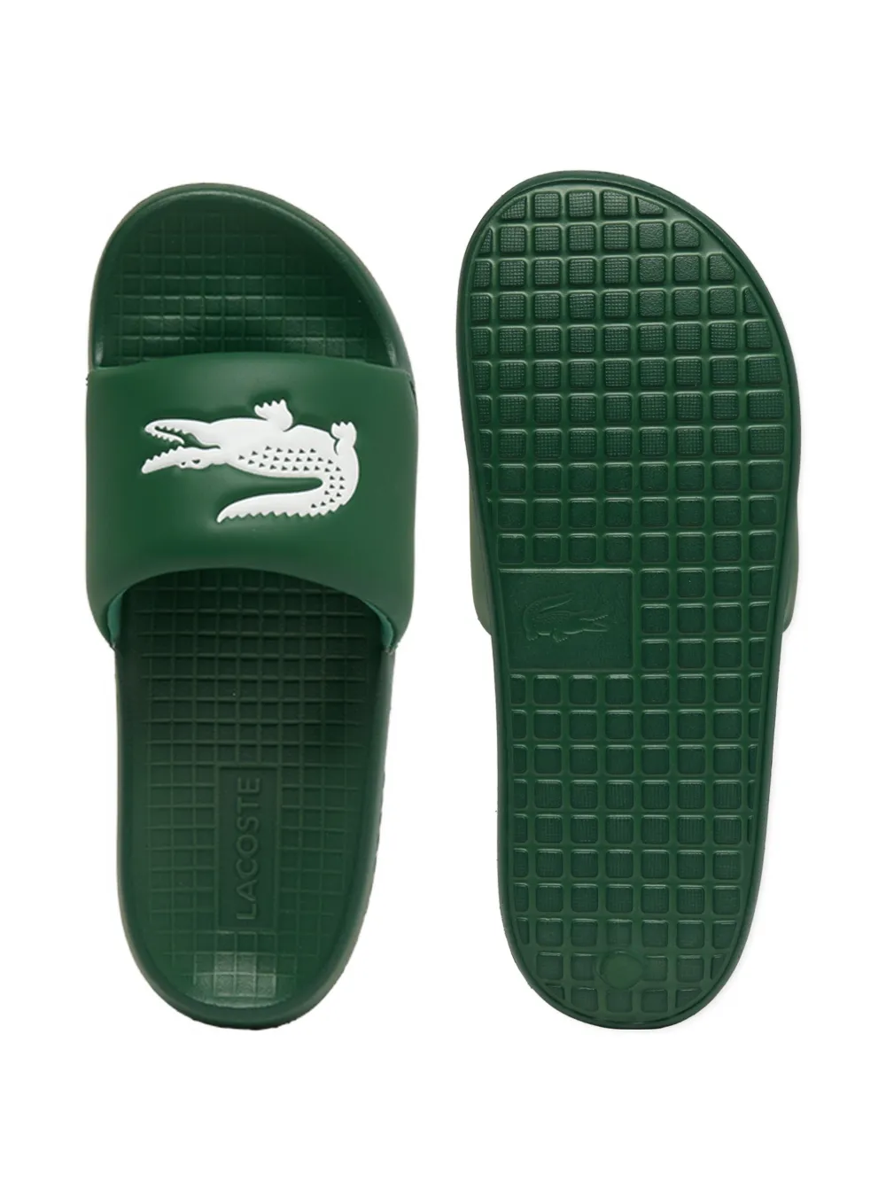 Lacoste Serve slippers met logo Groen