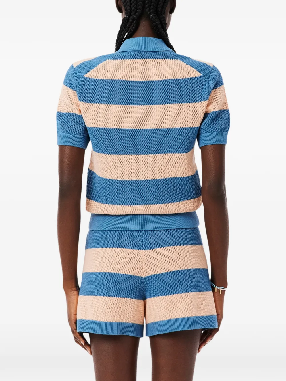  Lacoste Polo De Malla A Rayas - Azul 
