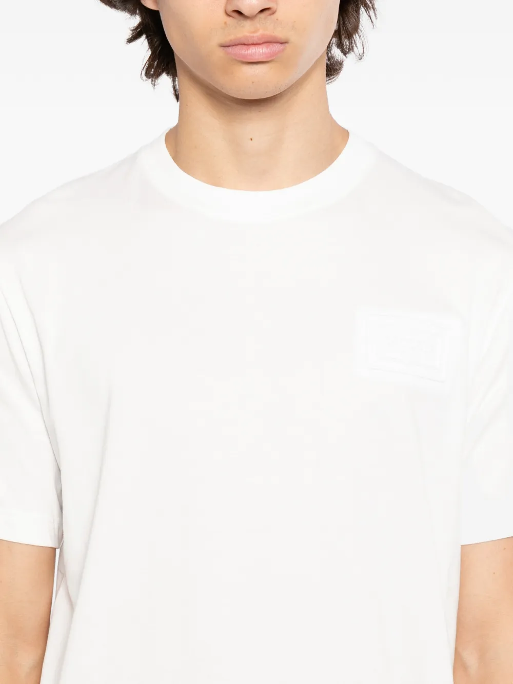 Lacoste T-shirt met geborduurd logo Wit