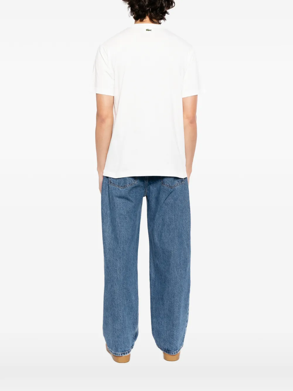 Lacoste T-shirt met geborduurd logo Wit