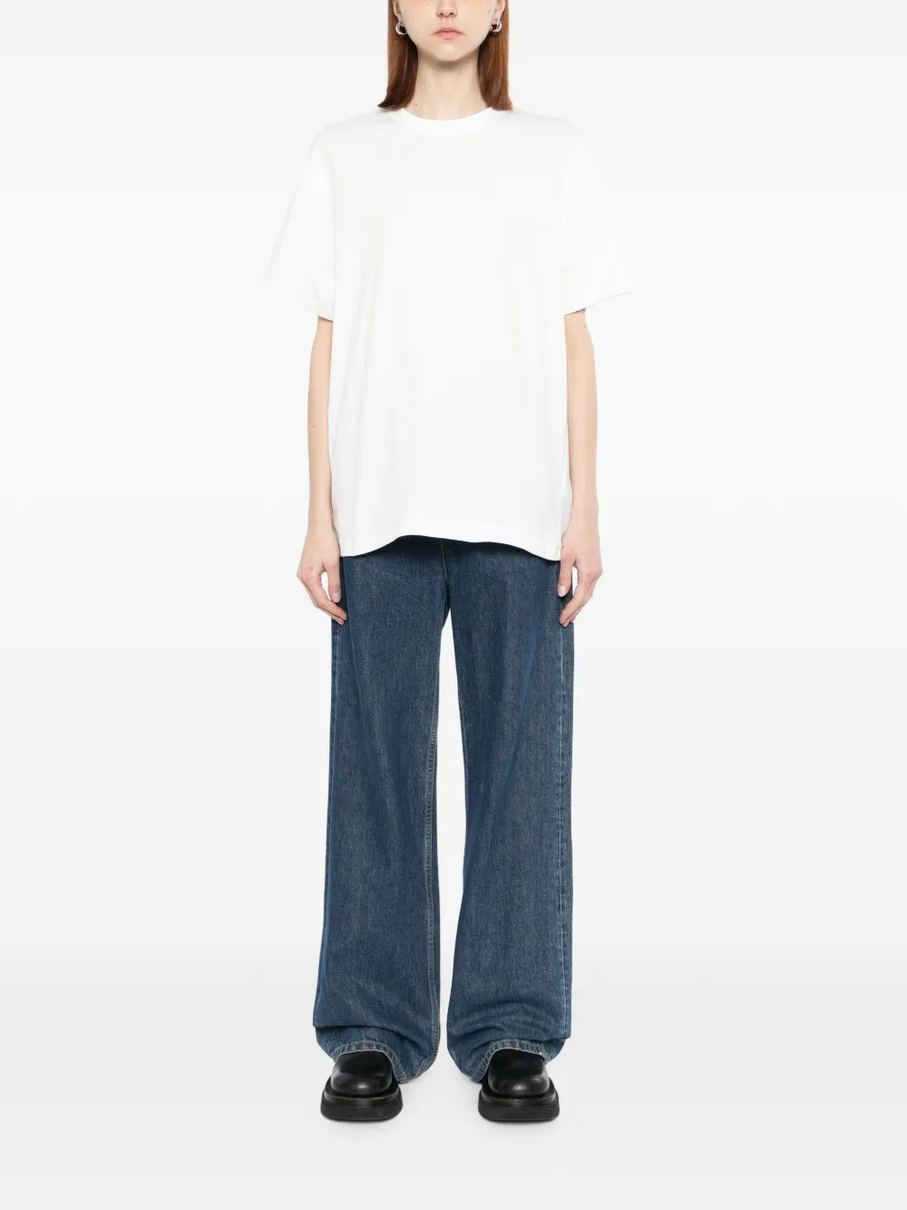 Lacoste T-shirt met geborduurd logo Wit