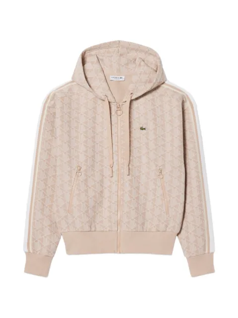 Lacoste geometric-monogram hoodie