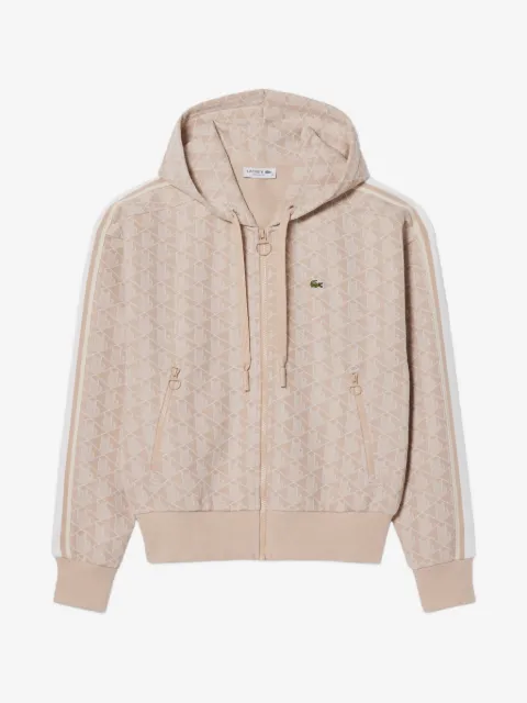 Lacoste geometric-monogram hoodie