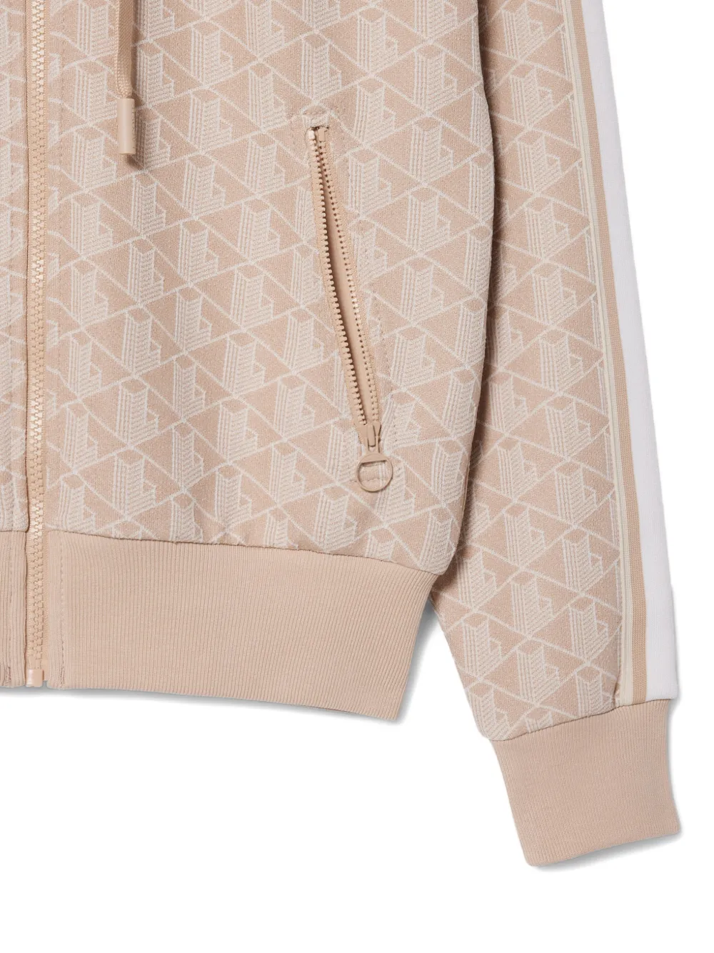 Lacoste Hoodie met monogram-jacquard Beige