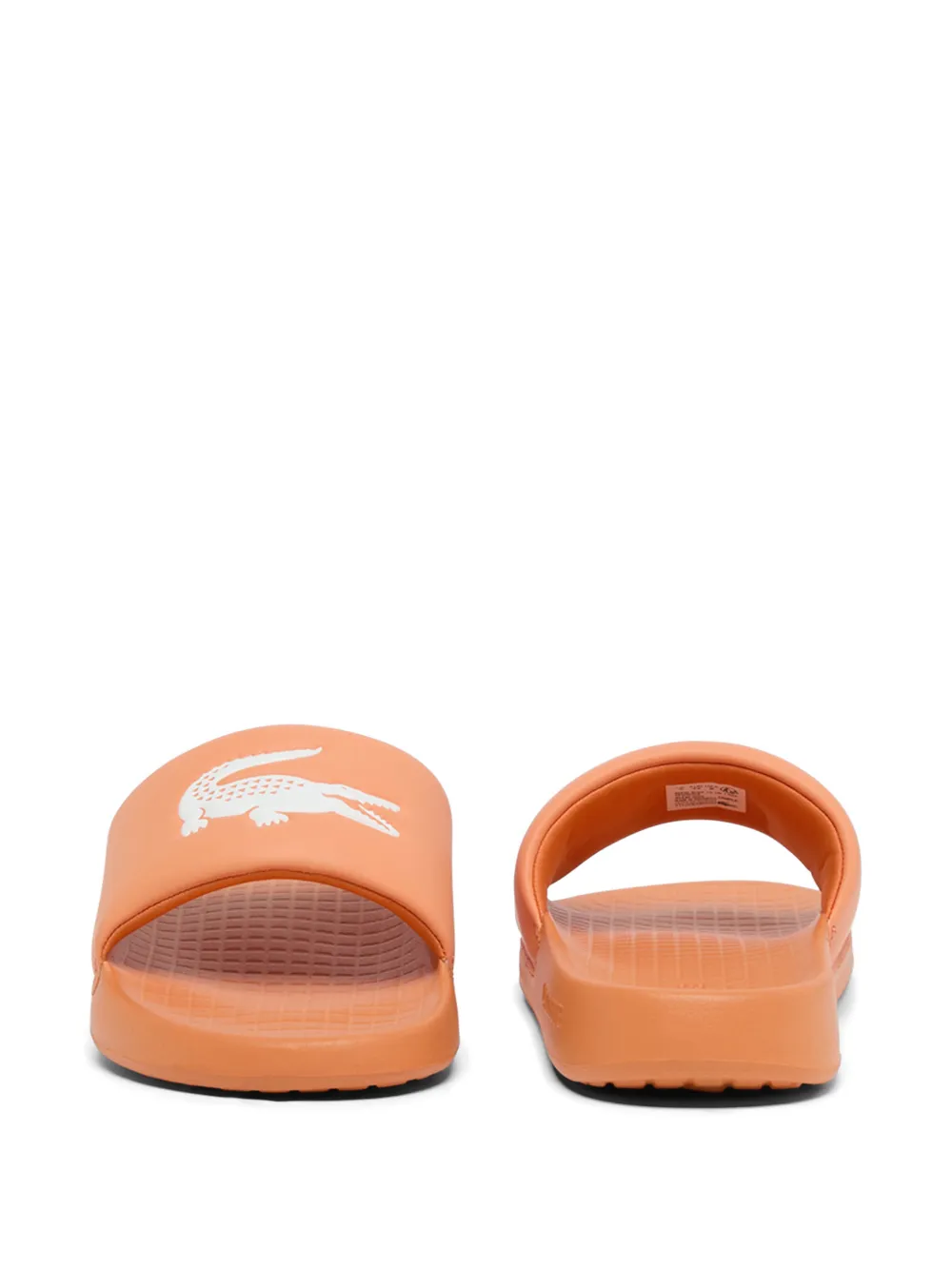 Lacoste Serve slippers met krokodillen-reliëf Oranje