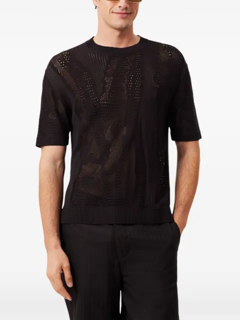 Lacoste open-knit short-sleeve sweater