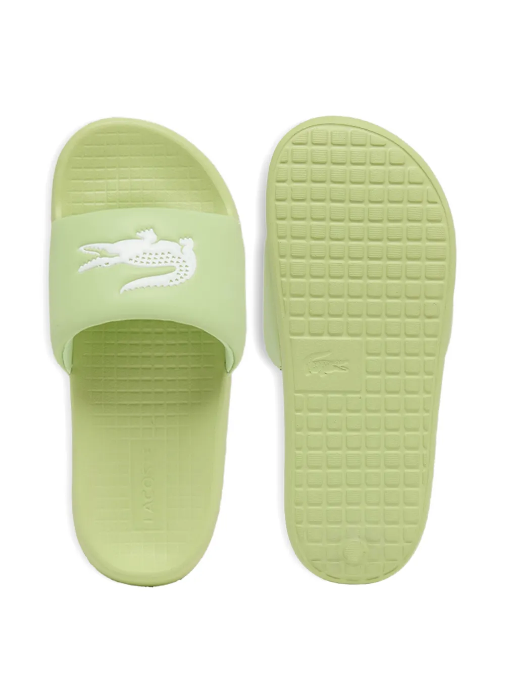 Lacoste Serve slippers met logo Groen