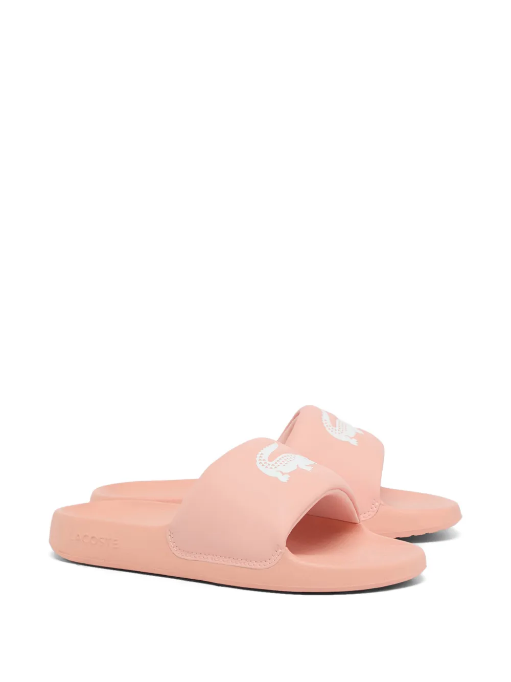 Lacoste Serve slippers met logo Roze
