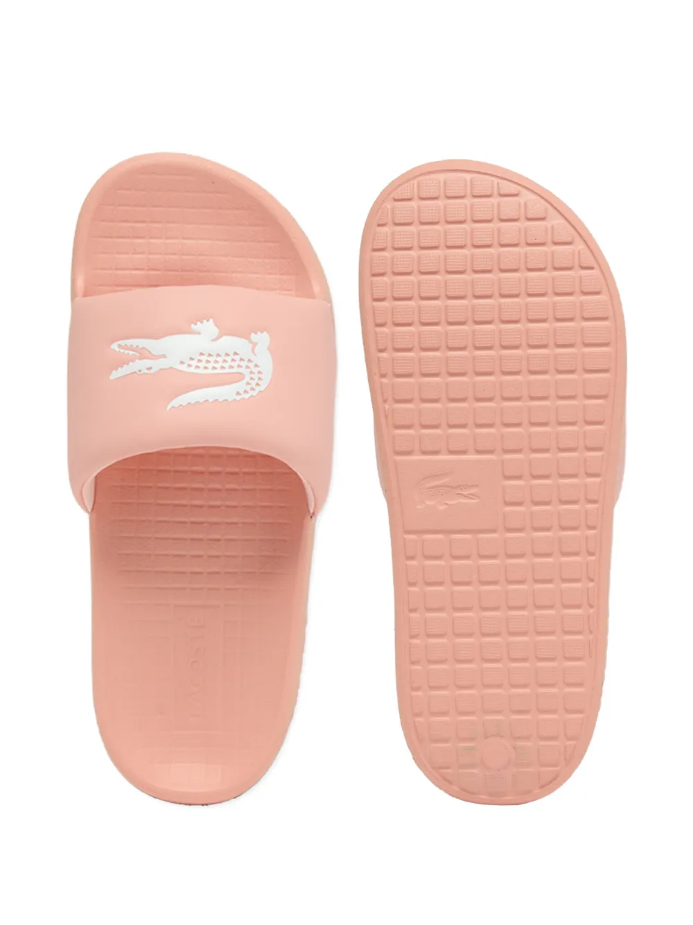 Lacoste Serve slippers met logo Roze