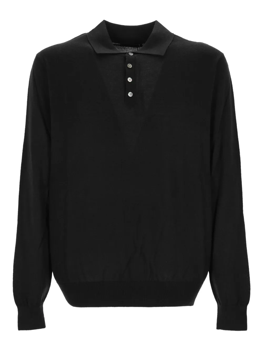 OUTFIT playera tipo polo tejida con botones | negro | Image 1
