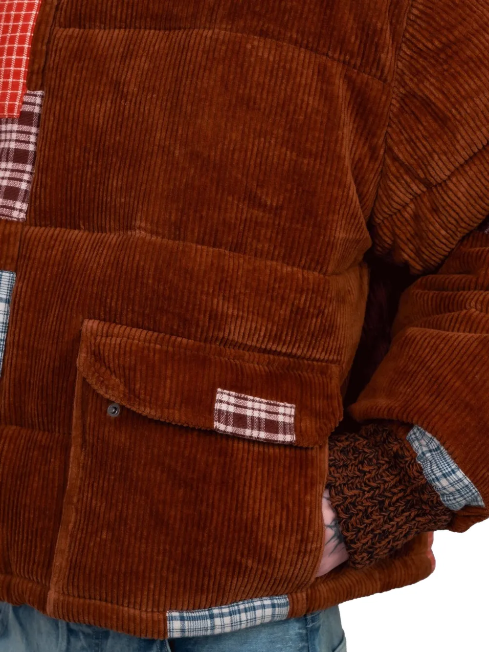 STORY mfg. Yanam Patchwork Corduroy Jacket | Brown | FARFETCH